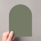 Aangepaste Minimalistische Moss Green Arch Acryl U Acryl Uitnodigingen (Insitu (Draagbaar))