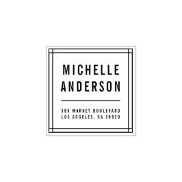 Aangepaste minimalistische naam typografie retoura 	rubberstempel