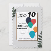 Aangepaste minimalistische retro ballons verjaarda kaart (Voorkant)