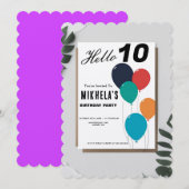 Aangepaste minimalistische retro ballons verjaarda kaart (Voorkant / Achterkant)