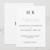 Aangepaste minimalistische trouwuitnodiging kaart (Voorkant / Achterkant)