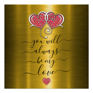 Aangepaste minimalistische verstrengelde harten on perfect poster