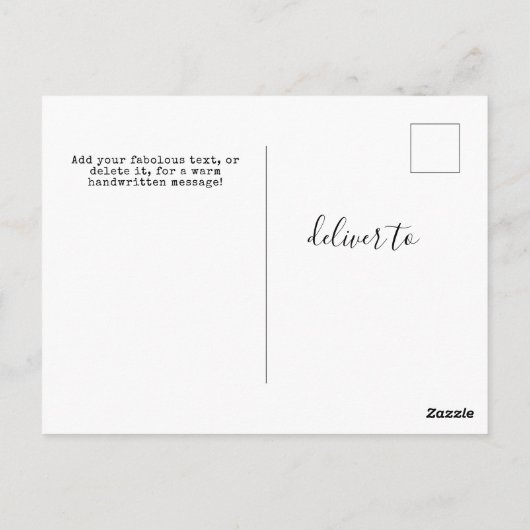 Aangepaste minimalistische witte algemene begroeti briefkaart (Achterkant)