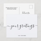 Aangepaste minimalistische witte algemene groeten briefkaart (Voorkant / Achterkant)