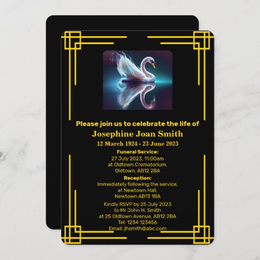 Aangepaste minimalistische zwaan reflectie Art Dec Kaart (Voorkant / Achterkant)