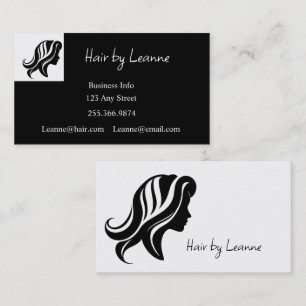 Aangepaste minimalistische zwart wit elegante kapp visitekaartje