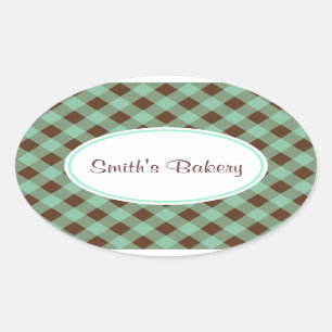 Aangepaste Mint Chocolate Gingham Stickers