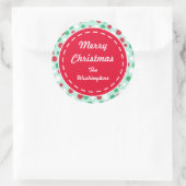 Aangepaste Mint Green Custom Retro Holiday Sticker (Tas)