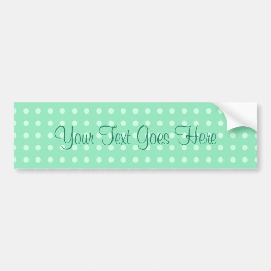 Aangepaste Mint Green Sjabloon Stippen Rustic Polk Bumpersticker (Voorkant)