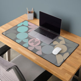 Aangepaste Mint Groene Pastel Roze Beige Art Patte Bureaumat