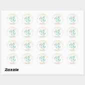 Aangepaste Mint om Mint Gold Confetti bruiloft te  Ronde Sticker (Vel)