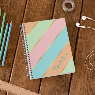Aangepaste Mintgroene Turquoise Blauwe Roze Gouden Planner