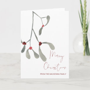 Aangepaste Mistletoe Christmas Wenskaarten Feestdagen Kaart
