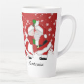 Aangepaste Mistletoe Santa Latte Mok (Rechts)