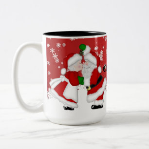 Aangepaste Mistletoe Santa Tweekleurige Koffiemok