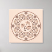 Aangepaste Mocha Rococo Revival Dot Mandala Canvas (Voorkant)