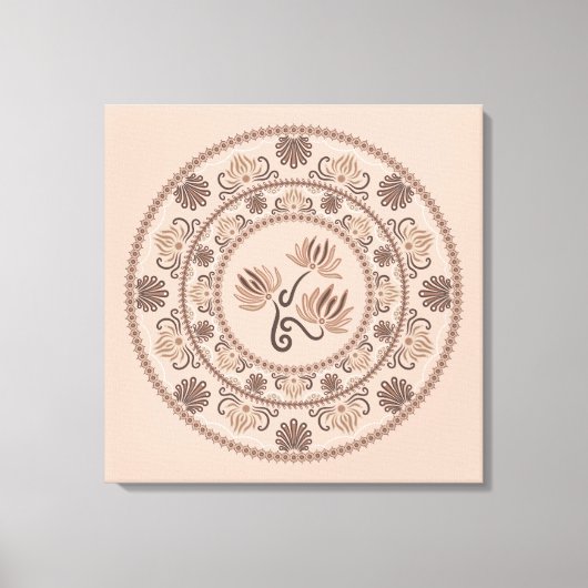 Aangepaste Mocha Rococo Revival Dot Mandala Canvas (Voorkant)