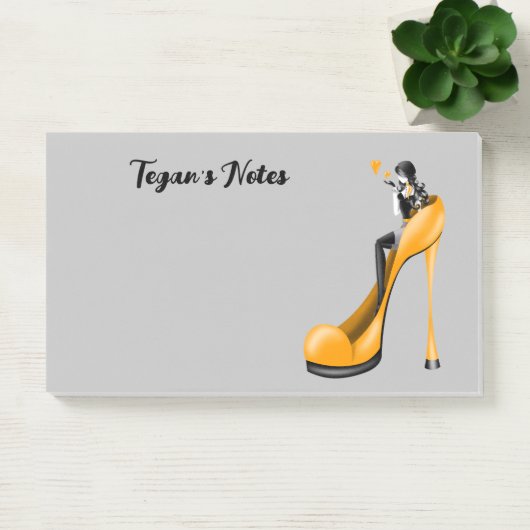Aangepaste mode diva in stiletto geel post-it® notes (Kantoor)