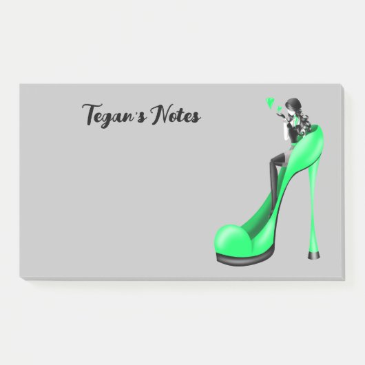 Aangepaste Mode Diva in Stiletto Groen Post-it® Notes (Voorkant)