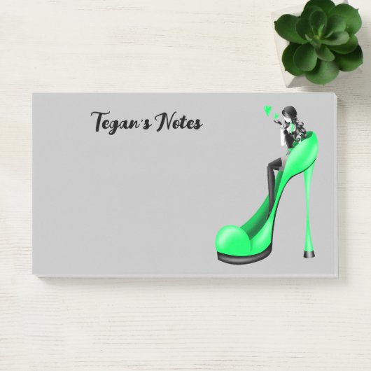 Aangepaste mode diva in Stiletto groen  Post-it® Notes (Kantoor)