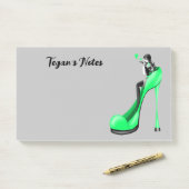 Aangepaste mode diva in Stiletto groen  Post-it® Notes (Op bureau)