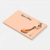 Aangepaste mode diva in stiletto oranje post-it® notes (Schuin)