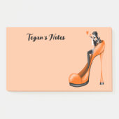 Aangepaste mode diva in stiletto oranje post-it® notes (Voorkant)