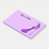 Aangepaste Mode Diva in Stiletto Paarse Post-it® Notes (Schuin)