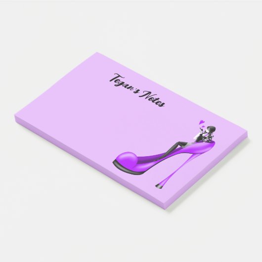 Aangepaste Mode Diva in Stiletto Paarse Post-it® Notes (Schuin)