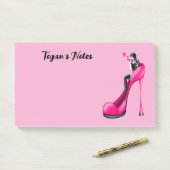 Aangepaste mode diva in Stiletto Roze Post-it® Notes (Op bureau)
