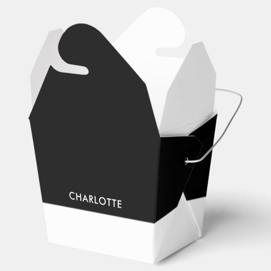 Aangepaste Mode Luxe zwart-witte streep Bedankdoosjes (Geopend)