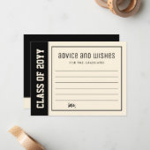 Aangepaste Modern Bold Afstuderen Advies & Wensen Notitiekaartje (Voorkant / Achterkant in situ)
