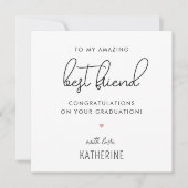 Aangepaste Modern en Schattige Beste Vriend Afstud Kaart (Voorkant)