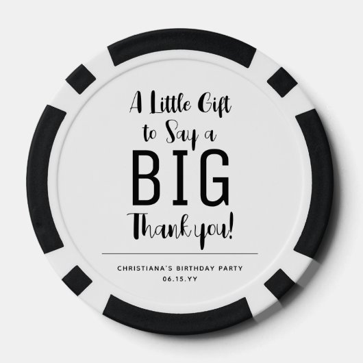 Aangepaste modern en Schattige dank u geschenken Poker Chips (Achterkant)