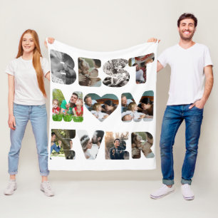 Aangepaste moderne 11 foto Beste moeder ooit Fleece Deken