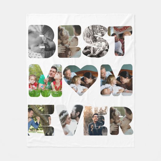 Aangepaste moderne 11 foto Beste moeder ooit Fleece Deken (Voorkant)
