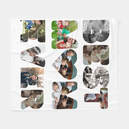 Aangepaste moderne 11 foto Beste moeder ooit Fleece Deken (Voorkant (Horizontaal))