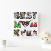 Aangepaste moderne 11 foto Beste moeder ooit Vierkante Klok (Huis)