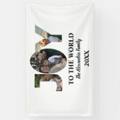 Aangepaste moderne 3 fotocollage-vreugde voor de w spandoek (Verticaal)