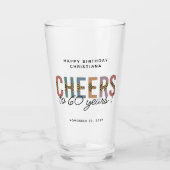 Aangepaste moderne 60e geboortedag-luipaard glas (Voorkant)