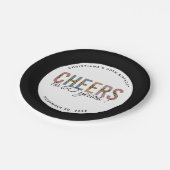 Aangepaste moderne 60e geboortedag-luipaard papieren bordje (Gekanteld)