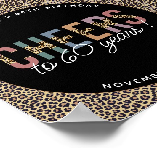 Aangepaste moderne 60e verjaardag poster (Hoek)