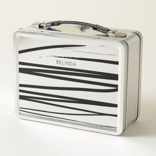 Aangepaste moderne Abstracte kunst met zwarte en w (Achterkant)