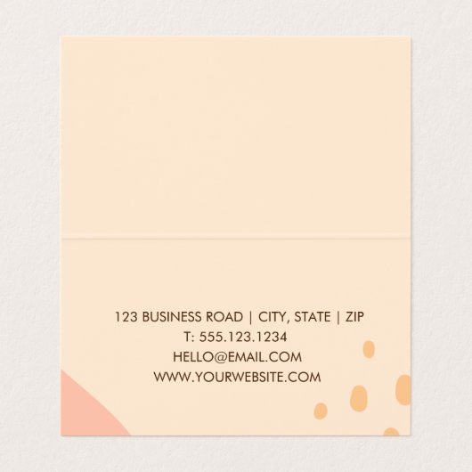 Aangepaste moderne Abstracte roze pasta-ronde roze Visitekaartjes (Binnenkant ongevouwen)