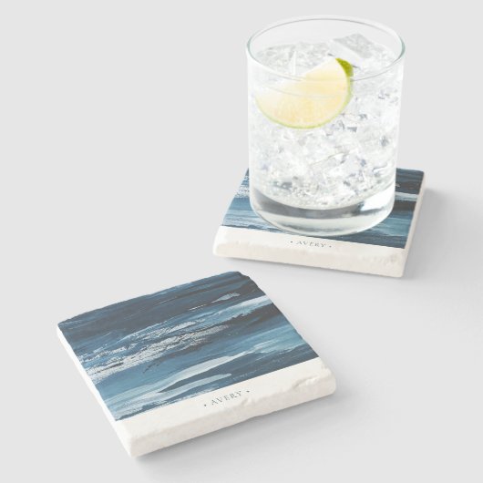 Aangepaste moderne Abstracte verf Stenen Onderzetter (Zijkant)