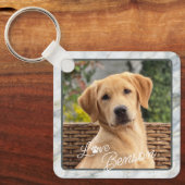 Aangepaste moderne Afbeelding liefdespoottekst Sleutelhanger (Voorkant)