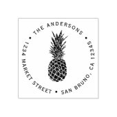 Aangepaste moderne anananas | Rondretouradres Rubberstempel (Afrduk)