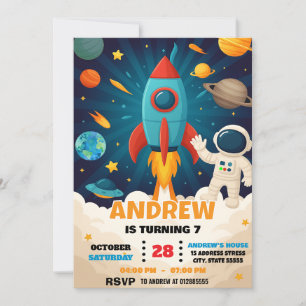 Aangepaste moderne astronaut buitenruimte verjaard kaart