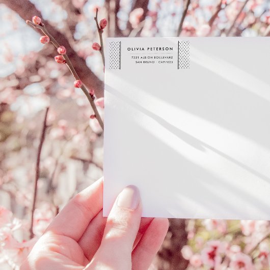 Aangepaste moderne B & W geometrische patroon reto Etiket