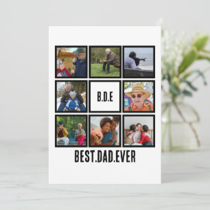 Aangepaste moderne BDE Beste papa ooit 8 foto coll Feestdagenkaart